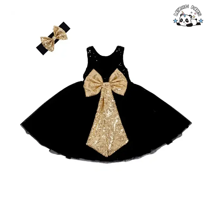 LEZONKIDS - New Fashion Kids Tulle Sequin Flower Girl Dresses Infant Baby Elegant Wedding Dress